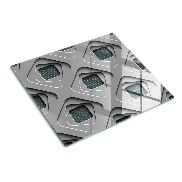 Skærebræt i glas Geometriske mønstre i grå nuancer