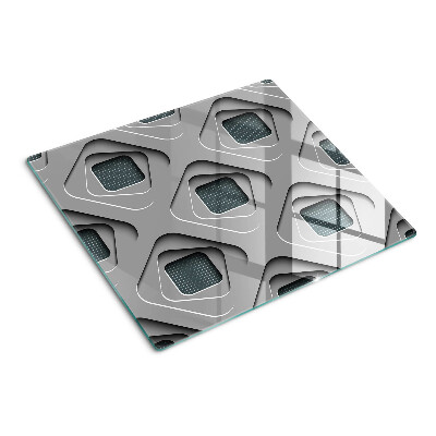 Skærebræt i glas Geometriske mønstre i grå nuancer