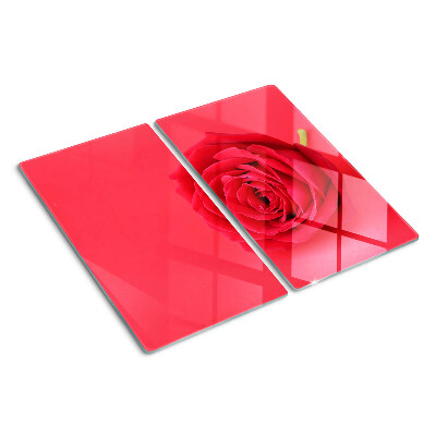 Glas skærebræt Rød rose på baggrunden