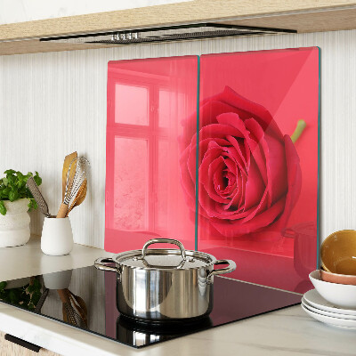 Glas skærebræt Rød rose på baggrunden