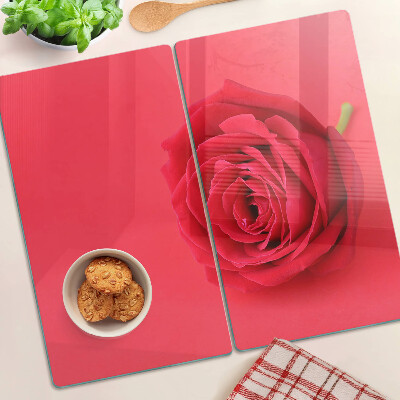 Glas skærebræt Rød rose på baggrunden