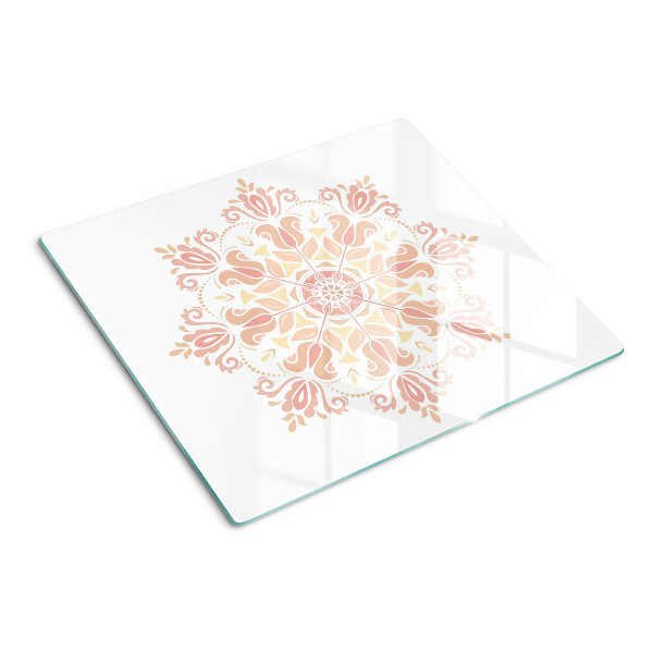 Skærebræt i glas Mandala i lyserøde nuancer