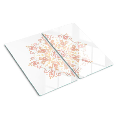 Skærebræt i glas Mandala i lyserøde nuancer