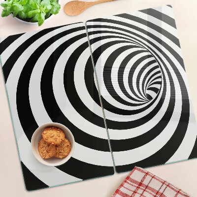 Glas skærebræt Sort og hvidt spiralmotiv