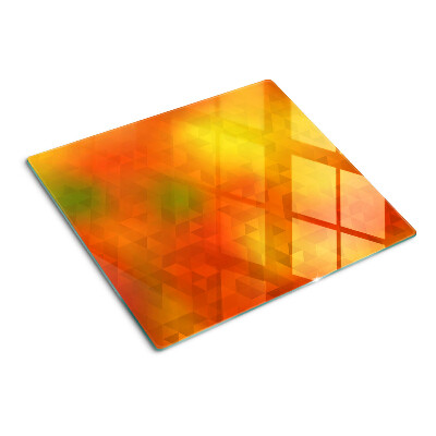 Skærebræt i glas Geometri i orange nuancer