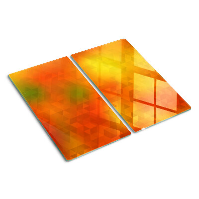 Skærebræt i glas Geometri i orange nuancer