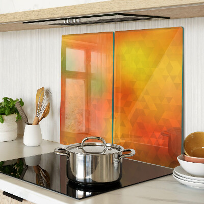 Skærebræt i glas Geometri i orange nuancer