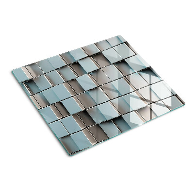 Skærebræt i glas Geometriske fliser i blå nuancer