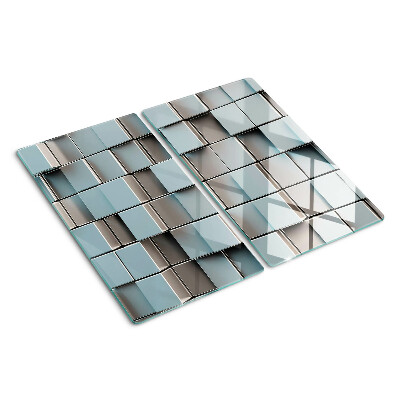Skærebræt i glas Geometriske fliser i blå nuancer