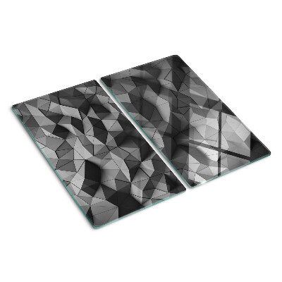 Glas skærebræt Abstrakt geometrisk mønster i grå nuancer