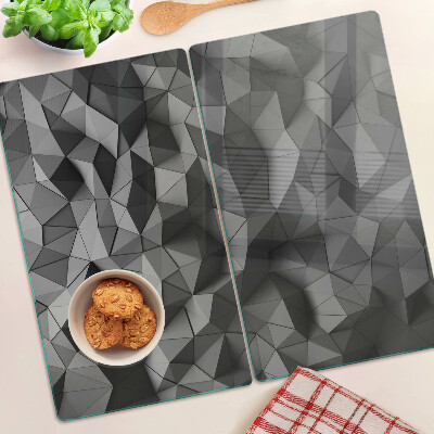 Glas skærebræt Abstrakt geometrisk mønster i grå nuancer