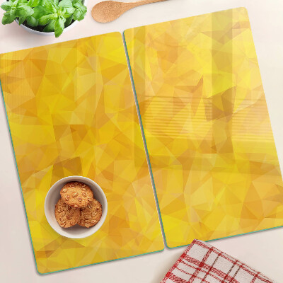 Skærebræt i glas Gul geometrisk mosaik