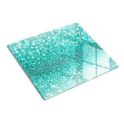 Glas skærebræt Mousserende turkis glitter
