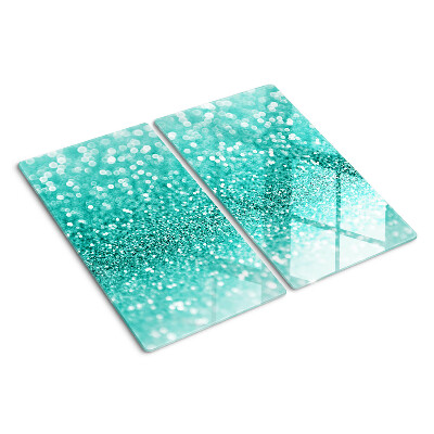 Glas skærebræt Mousserende turkis glitter