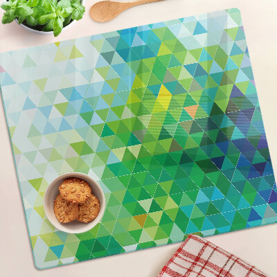 Skærebræt i glas Geometri af farvede trekanter