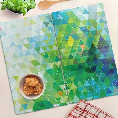 Skærebræt i glas Geometri af farvede trekanter