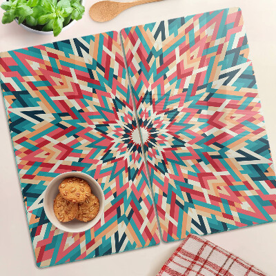 Glas skærebræt Flerfarvet mandala