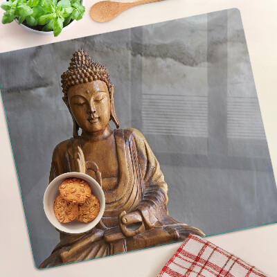 Glas skærebræt Buddha i meditation