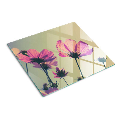 Glas skærebræt Blomster i pastelfarver