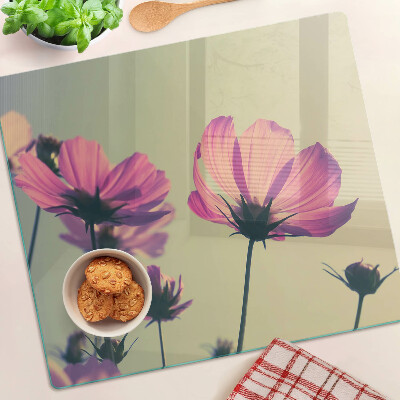 Glas skærebræt Blomster i pastelfarver