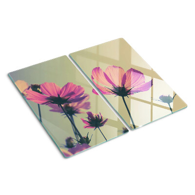 Glas skærebræt Blomster i pastelfarver