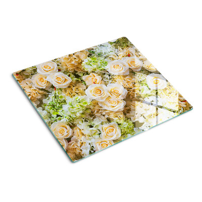 Glas skærebræt Blomster i pastelfarver