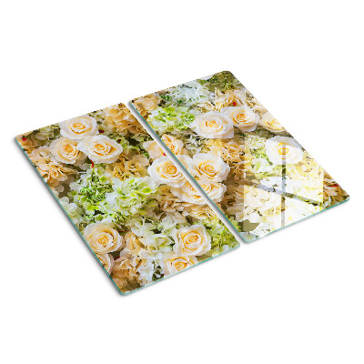 Glas skærebræt Blomster i pastelfarver