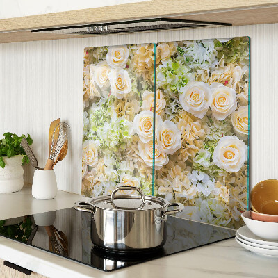 Glas skærebræt Blomster i pastelfarver