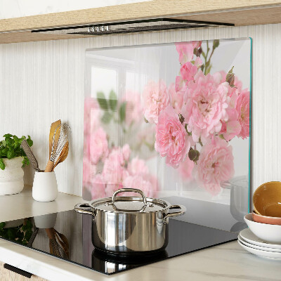 Skærebræt i glas Lyserøde blomster i en vase