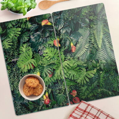 Skærebræt i glas Tropisk jungle med blomster