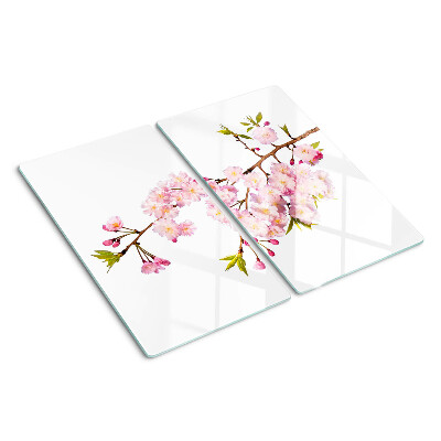 Glas skærebræt Forårs kirsebærblomst