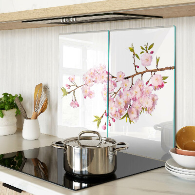 Glas skærebræt Forårs kirsebærblomst