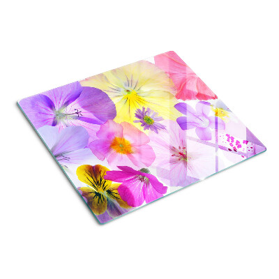 Glas skærebræt Blomster i pastelfarver