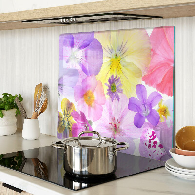 Glas skærebræt Blomster i pastelfarver