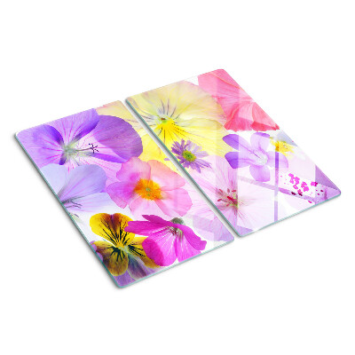 Glas skærebræt Blomster i pastelfarver