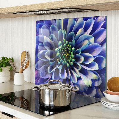Skærebræt i glas Blå Dahlia Blomst