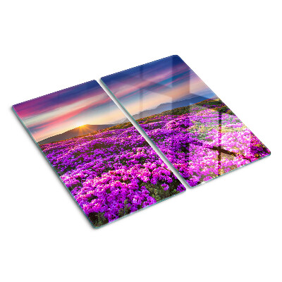 Glas skærebræt Blomsterlandskab i solnedgang