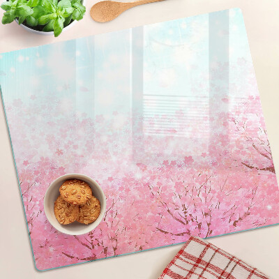 Glas skærebræt Sakura blomstermotiver