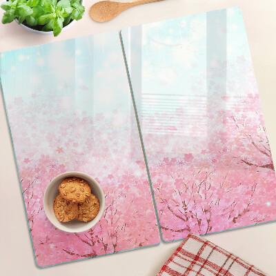 Glas skærebræt Sakura blomstermotiver