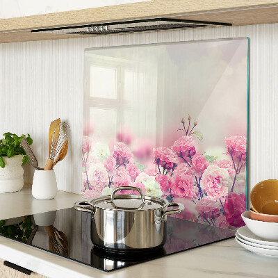Glas skærebræt Blomsterprint med lyserødt motiv