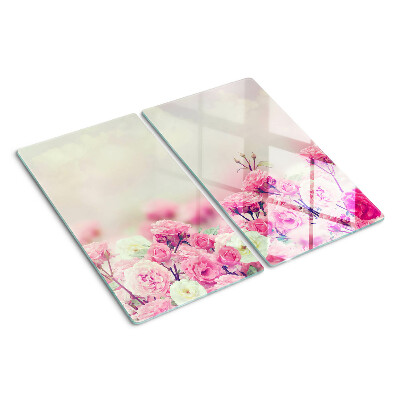 Glas skærebræt Blomsterprint med lyserødt motiv