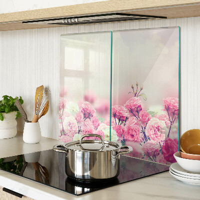 Glas skærebræt Blomsterprint med lyserødt motiv