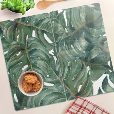Glas skærebræt Monstera-blade