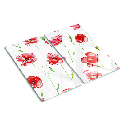 Skærebræt i glas Valmuemønster med blomster