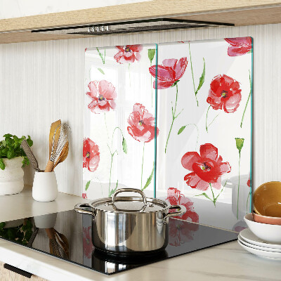 Skærebræt i glas Valmuemønster med blomster