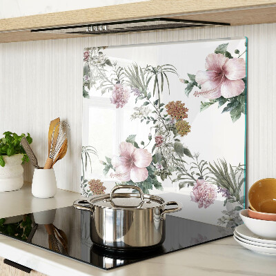 Skærebræt i glas Blomstermønster med hibiskus