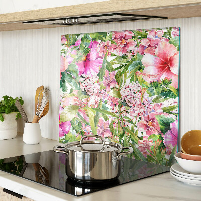 Glas skærebræt Tropisk blomstermønster