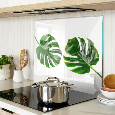 Skærebræt i glas Monstera-blade