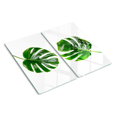 Skærebræt i glas Monstera-blade