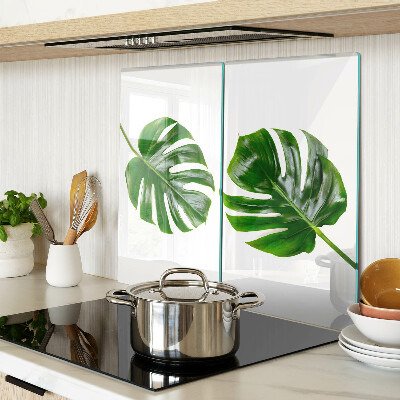 Skærebræt i glas Monstera-blade